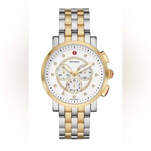 Michele Women's Sport Sail Diamond Accent Two-Tone Bracelet Watch